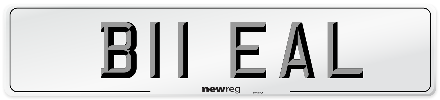 B11 EAL Number Plate from New Reg
